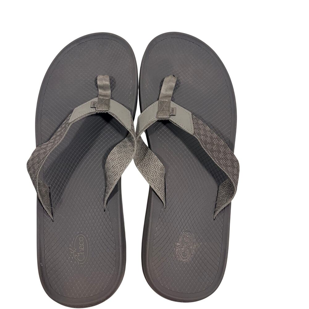 Chaco Men's Gray Athletic Flip Flops Sandals Thong Size 14